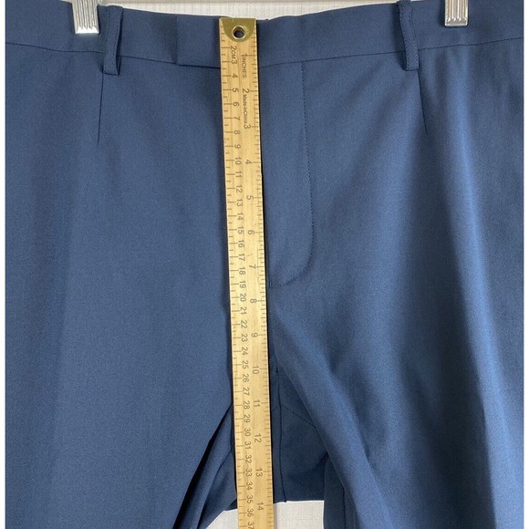 Sene Slacks Dress Pants Men's 40x28 (42x29) Custom Made Flextech Stretch Navy - Picture 13 of 14